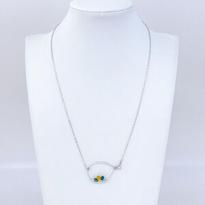 Vintage Sterling Silver 925 Jadeite Teardrop Pendant Necklace 18"